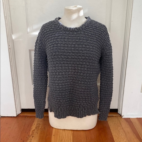 Billabong Chunky Knit Grey Pullover‎ Cotton Blend Sweater Medium - Picture 1 of 4